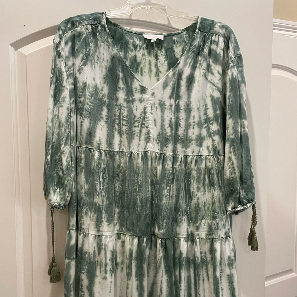Green tie dyed dress